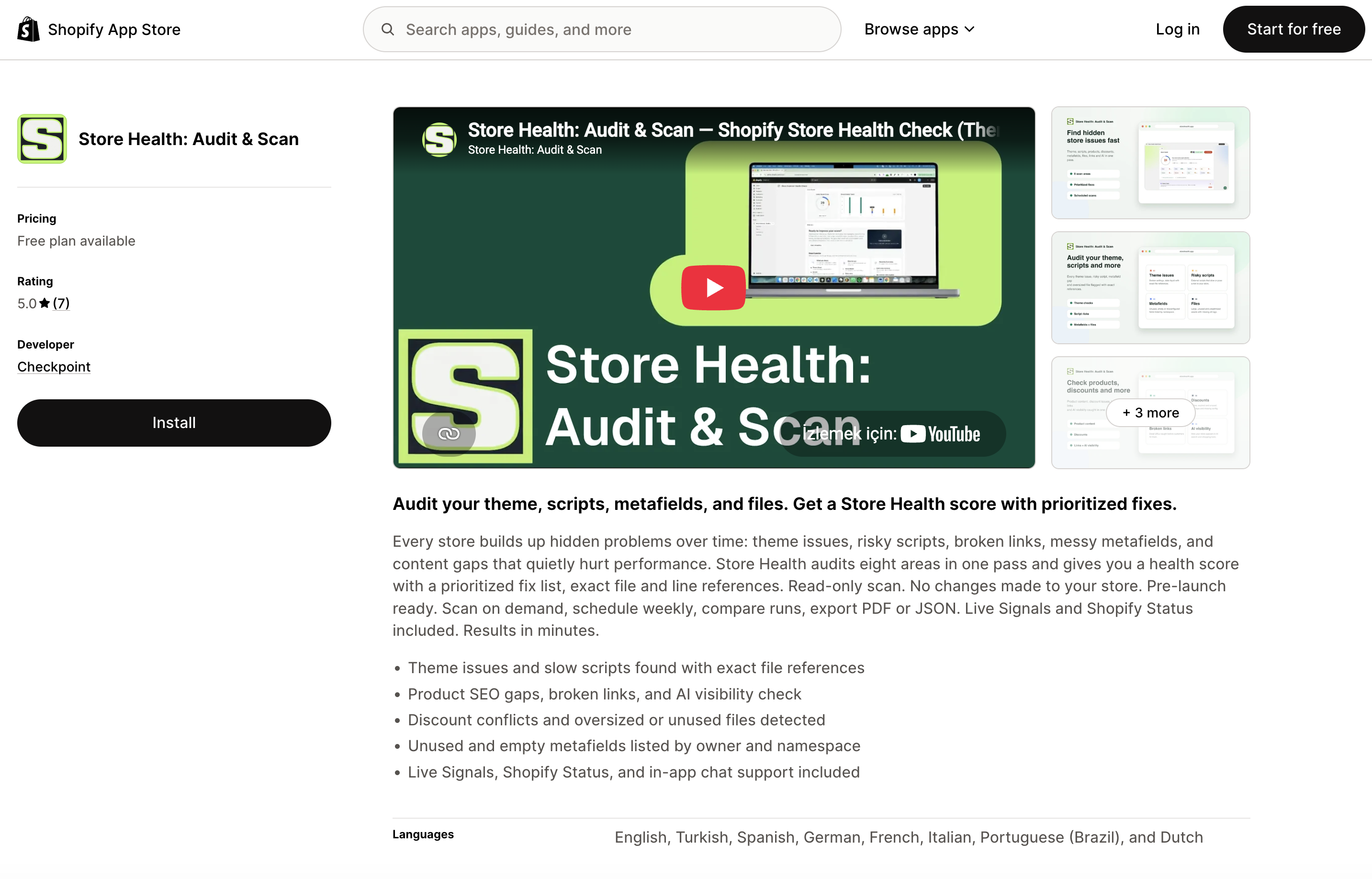 Store Health app preview